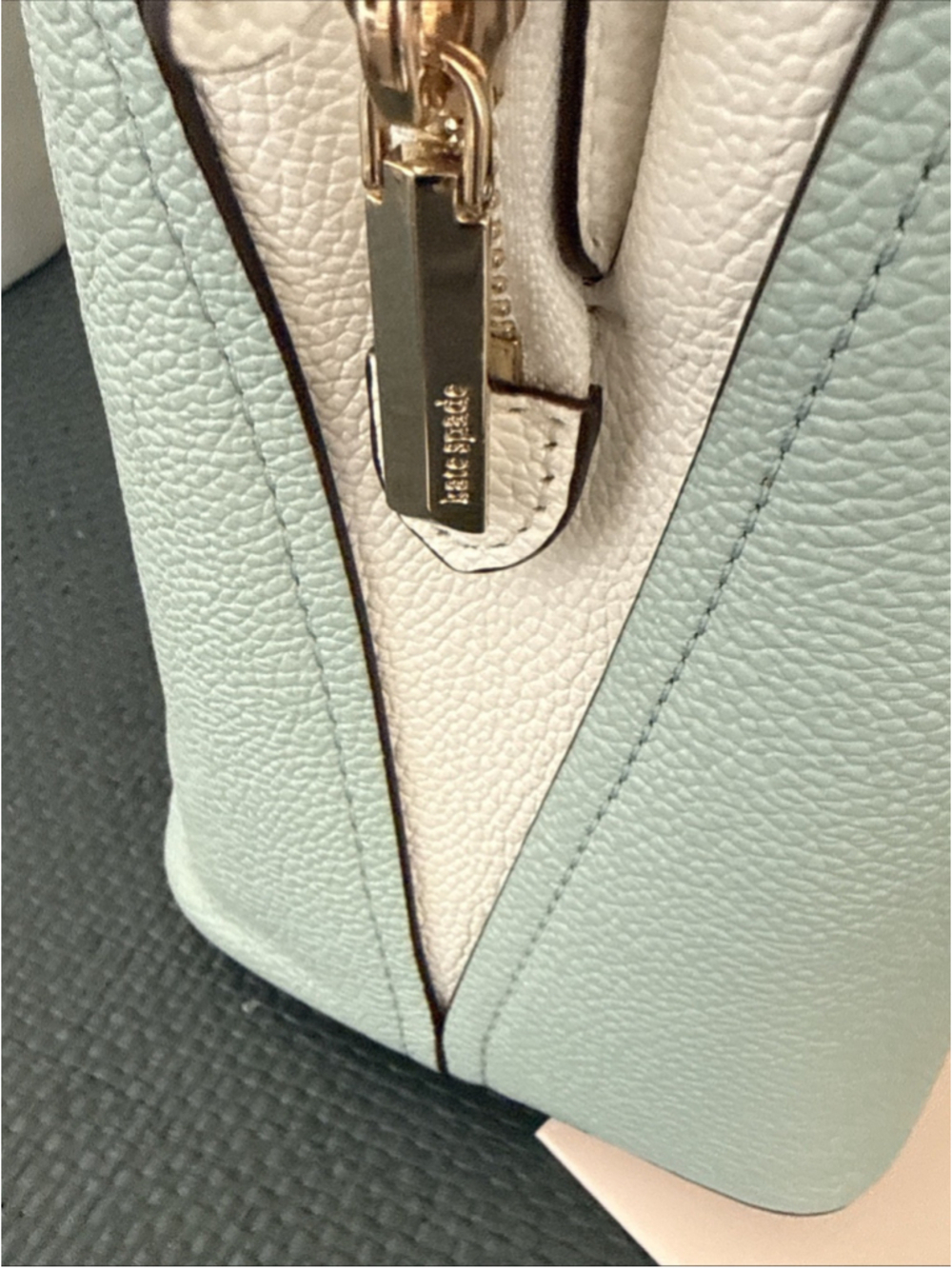 Kate Spade New York Margaux Mini Satchel Tote Cloud Mist Leather - Picture 7 of 11